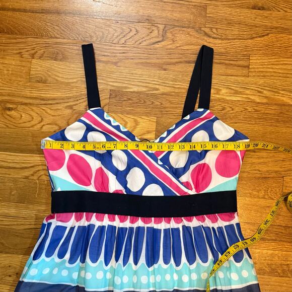 Vineyard Vines Women’s 14 Carolina Stripe Ocean Splash Maxi Dress Silk Polka Dot - Picture 4 of 10